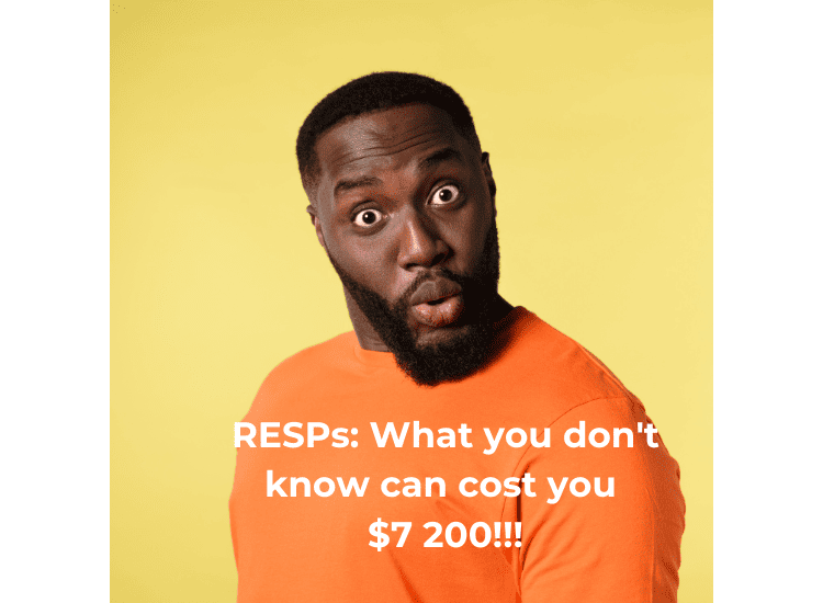 A gentleman with a surprised look on his face. the title reads, "RESPs: What you don't know can cost you $7 200!